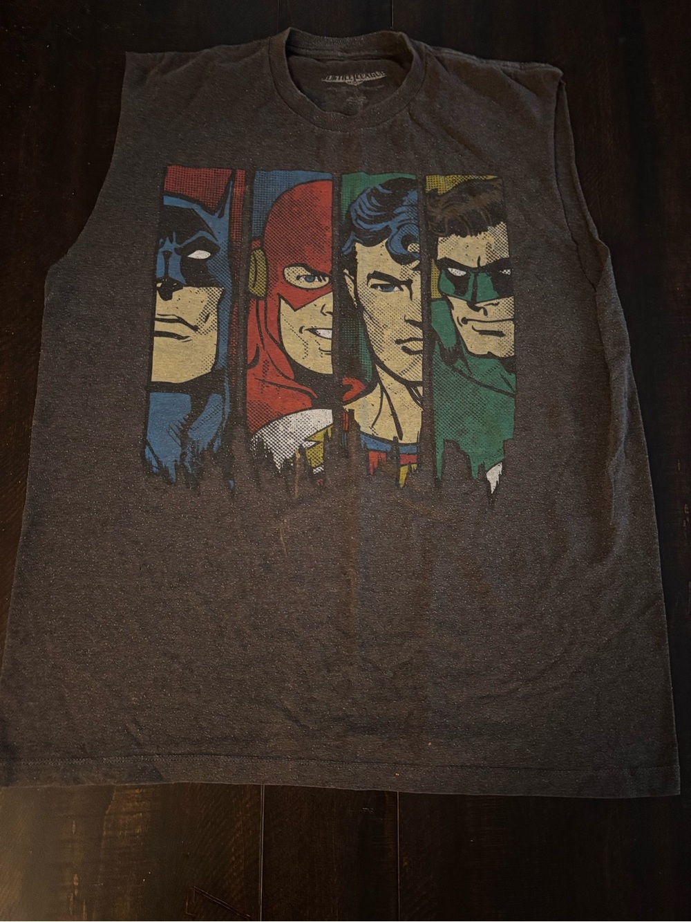 DC Comics Justice League Graphic Dark Gray Sleeveless Tank Top